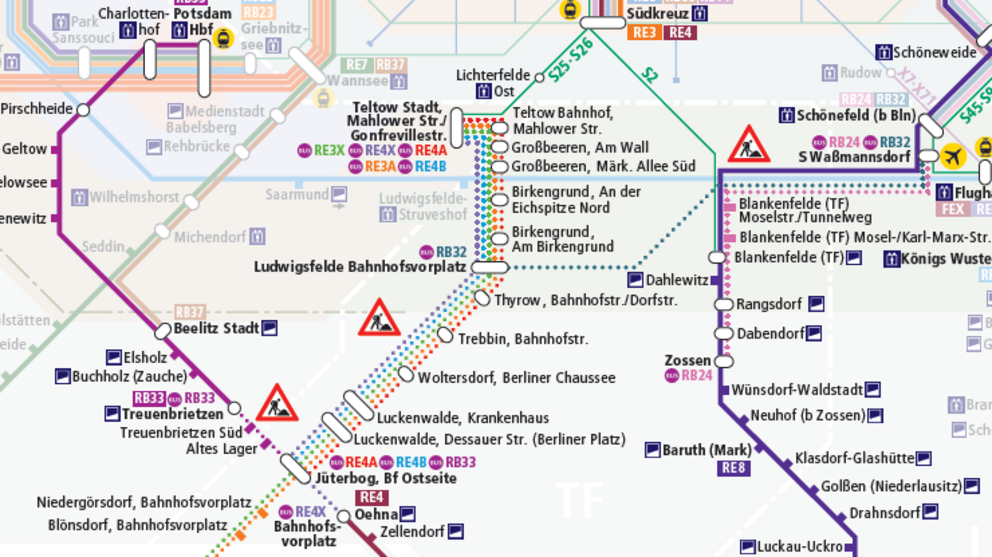 Bauarbeiten auf der Anhalter Bahn vom 24.09. - 13.12.2025 - auch Südkreuz betroffen