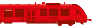 illustration zug in rot