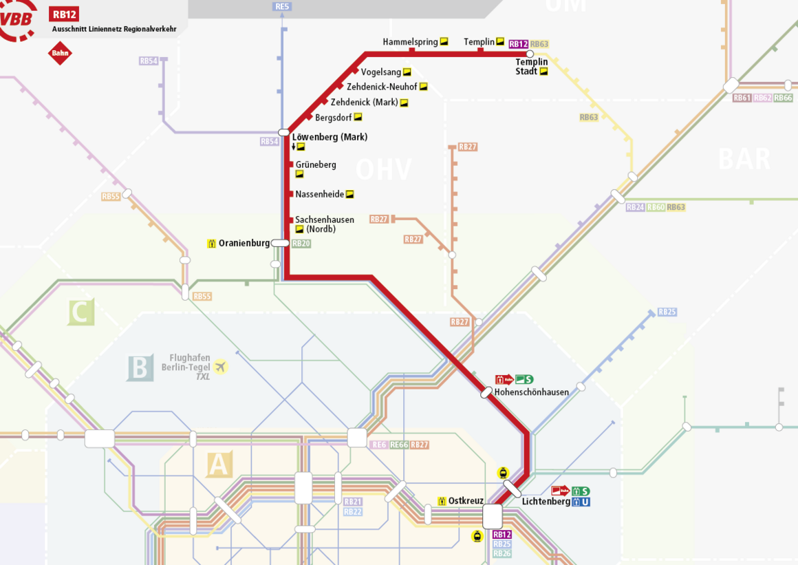 Linie RB12 Streckenverlauf Linie RB12 Streckenverlauf