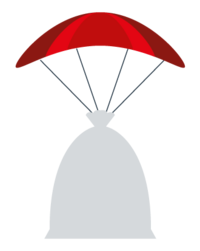 illustration beutel am fallschirm