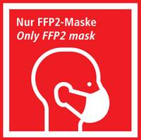 Piktogramm: nur mit FFP2-Maske