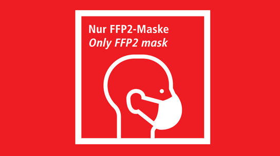 Piktogramm: nur mit FFP2-Maske