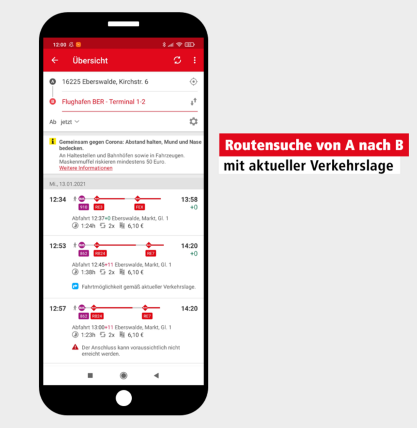 VBB-App Routensuche