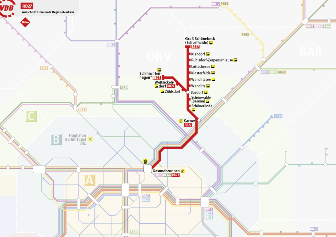 Linie RB27 Streckenverlauf Linie RB27 Streckenverlauf