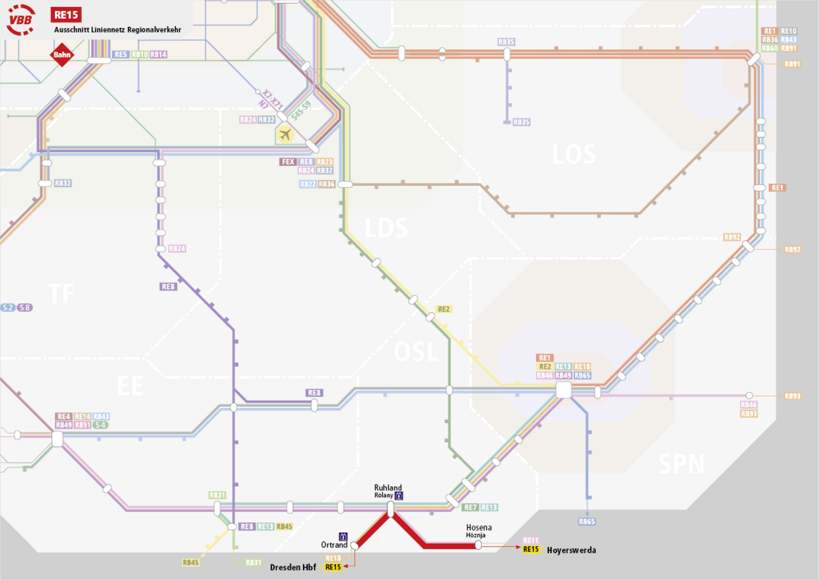 Linie RE15 Streckenverlauf