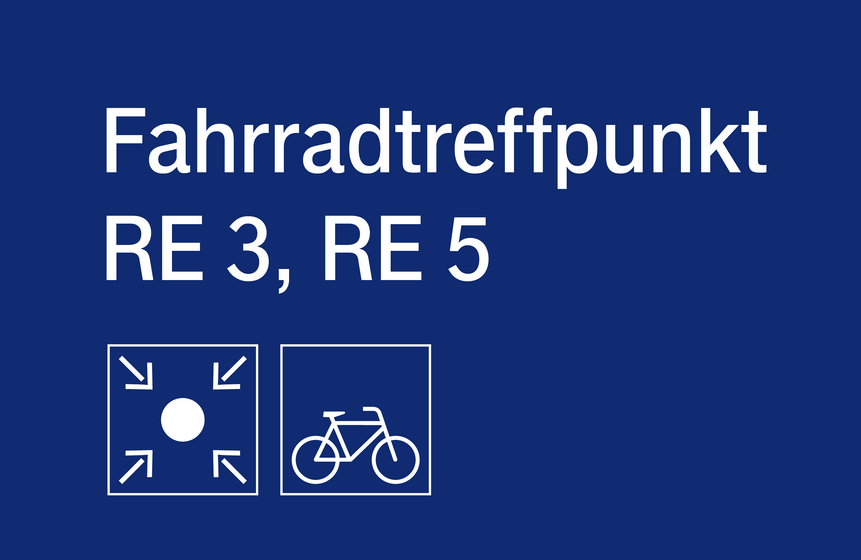 Beschilderung "Fahrradtreffpunkt"