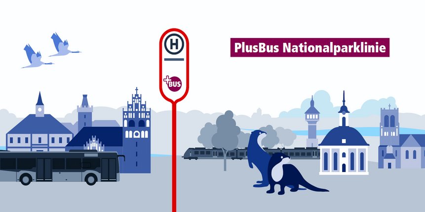 Silhouetten des PlusBus Nationalparklinie