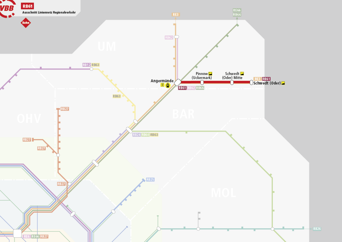 Linie RB61 Streckenverlauf Linie RB61 Streckenverlauf