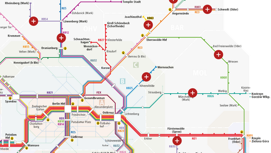 Alle Regionalbahn-Linien im VBB