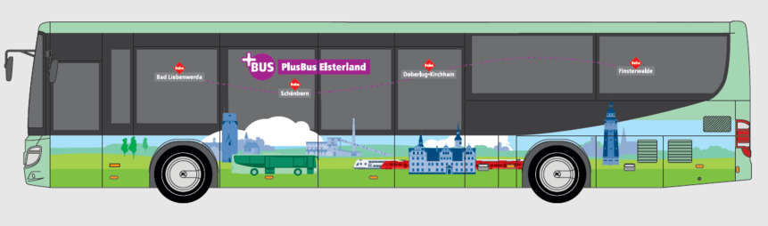 Silhouette des PlusBus Elsterland