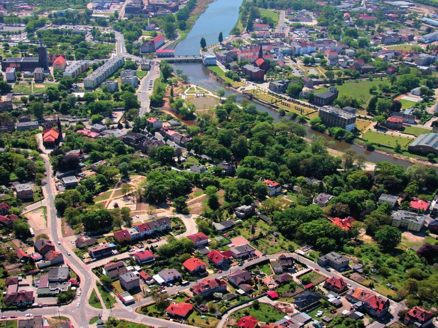 Luftbild von Gubin in Polen