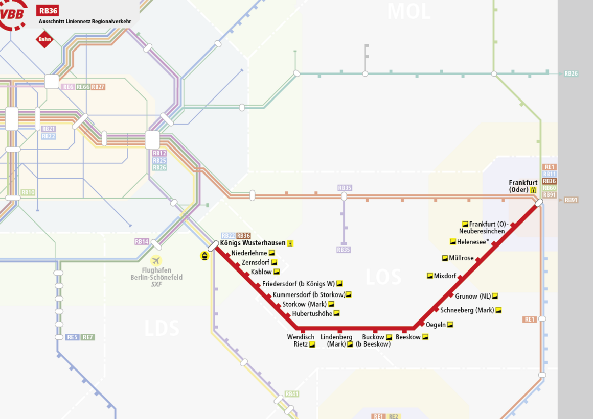 Linie RB36 Streckenverlauf Linie RB36 Streckenverlauf