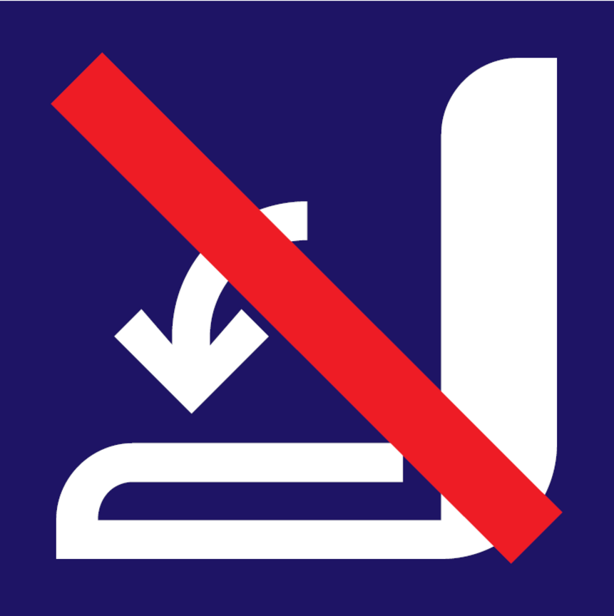Piktogramm "Sitz nicht herunterklappbar" (RE3 und RE5)