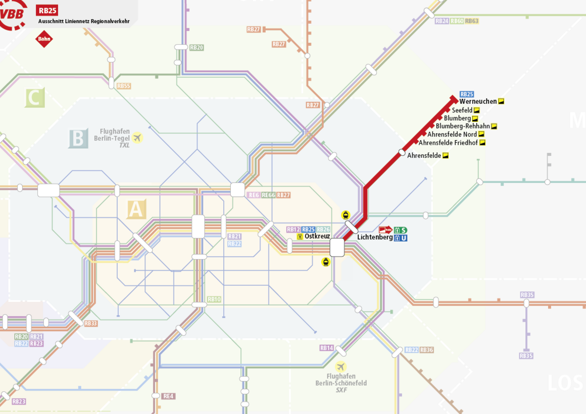 Linie RB25 Streckenverlauf Linie RB25 Streckenverlauf