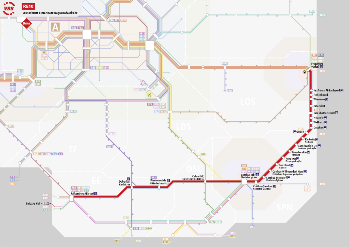 Linie RE10 Streckenverlauf