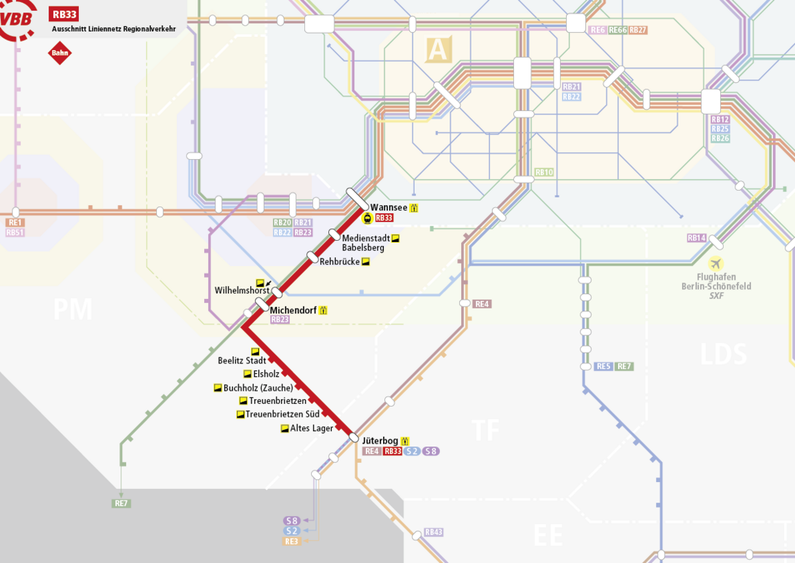 Linie RB33 Streckenverlauf Linie RB33 Streckenverlauf