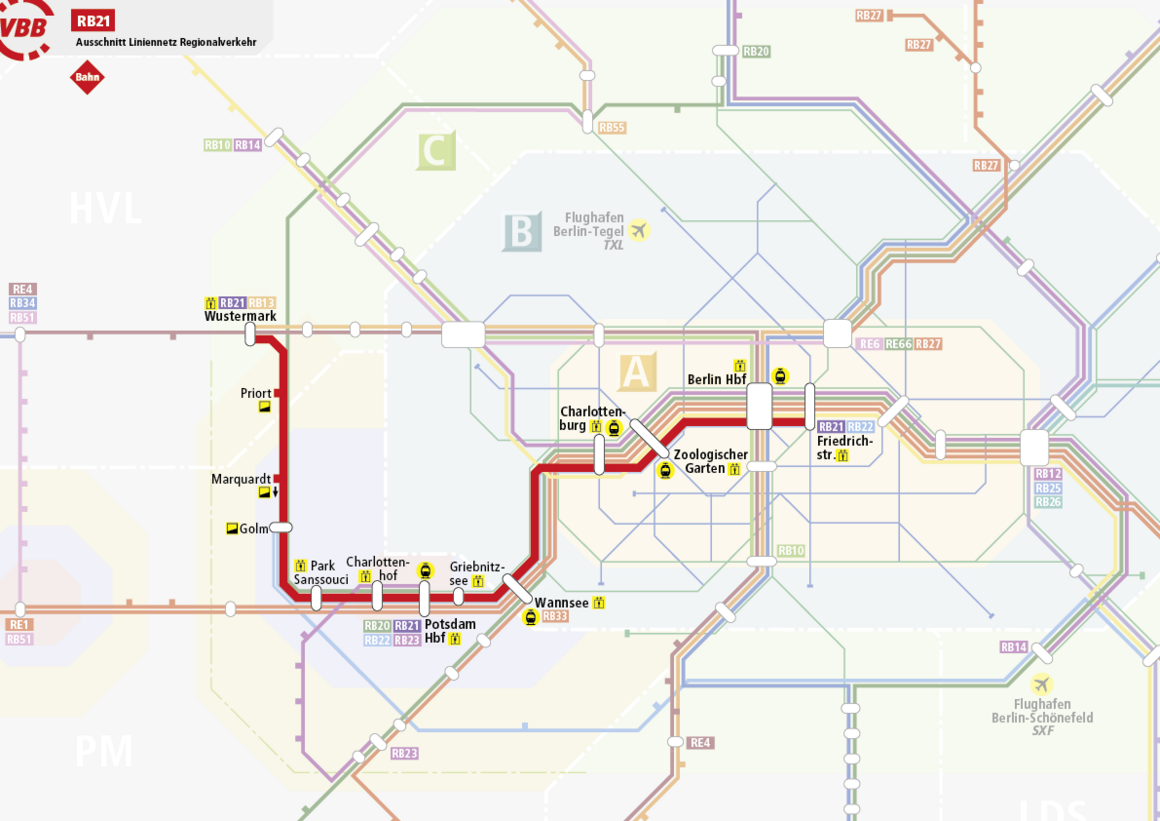 Linie RB21 Streckenverlauf Linie RB21 Streckenverlauf