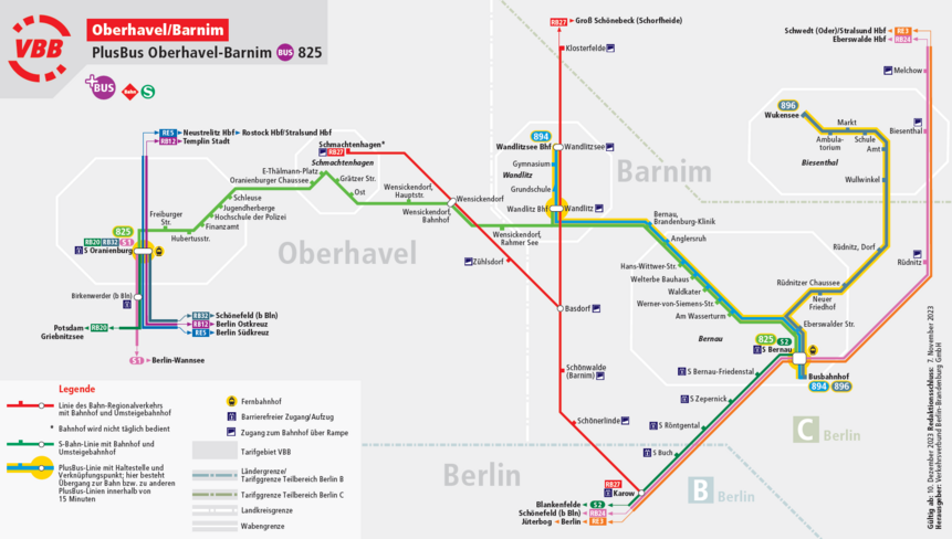 Abbildung zeigt Liniengraphik der PlusBus-Linien im Barnim und in Oberhavel