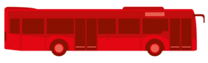 illustration bus in rot
