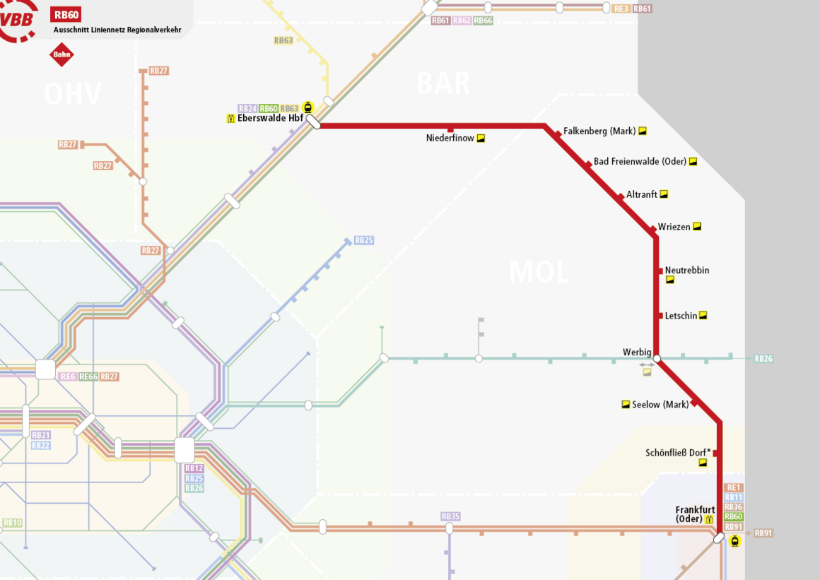 Linie RB60 Streckenverlauf Linie RB60 Streckenverlauf