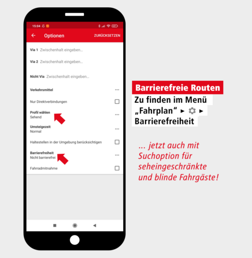 VBB-App Barrierefrei