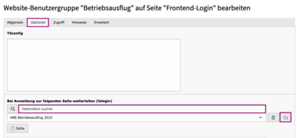 Website-Benutzer/-gruppen erstellen