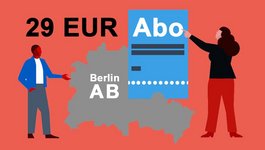 Die Grafik zeigt eine Illustration zur 29-Euro-Abo-Aktion im Tarifteilbereich Berlin AB