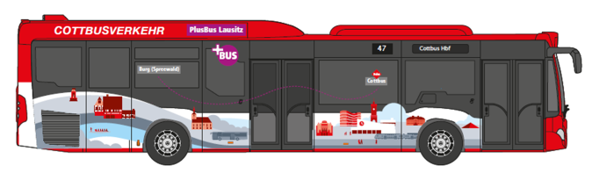 Außengestaltung des PlusBus Lausitz