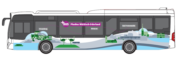 Außengestaltung des PlusBus Märkisch Oderland