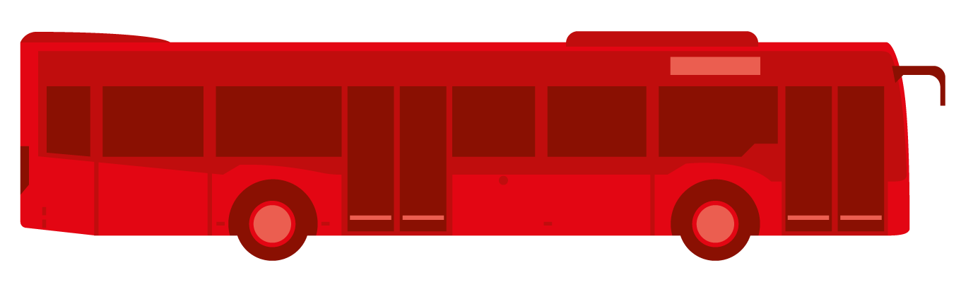 illustration bus in rot