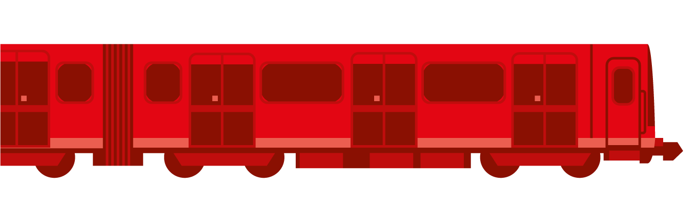 illustration bahn in rot