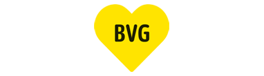 Logo BVG in Form eines Herzens.